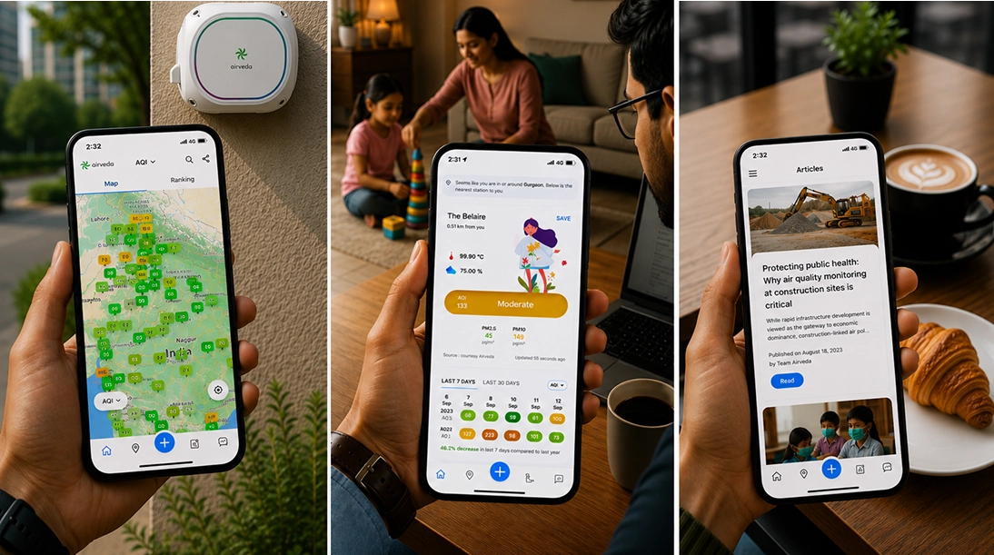 Airveda air quality monitoring mobile app