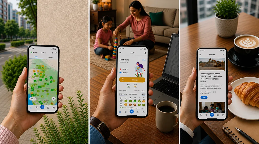 Airveda air quality monitoring mobile app