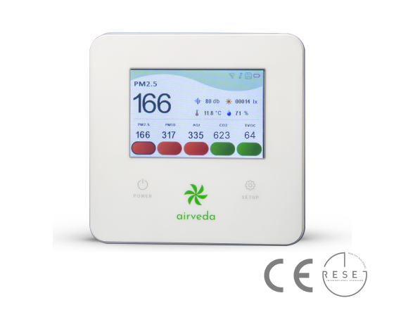 Airveda PM2.5, PM10, and Temperature, Humidity, Wind Speed, Wind Direction, Light and Noise Monitor