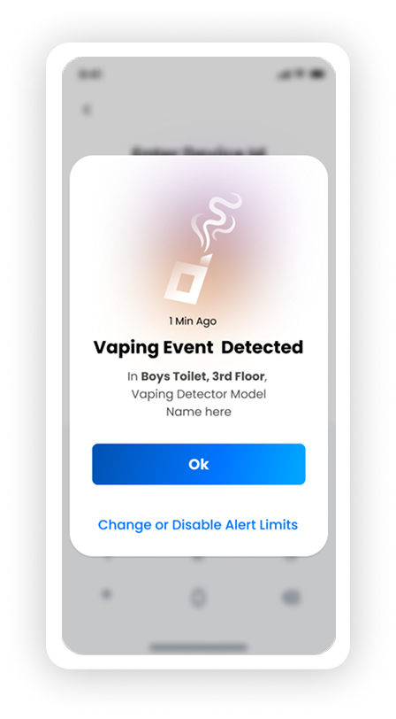 Vaping Event Detected alert