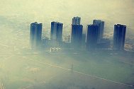 City covered in smog